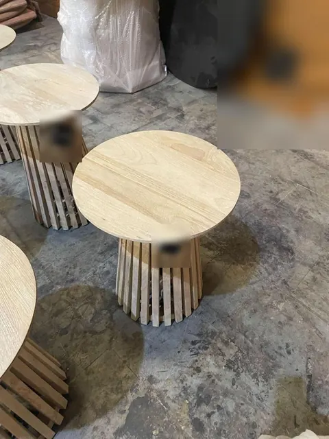 Mango wood side tables checked during inspection in Jodhpur