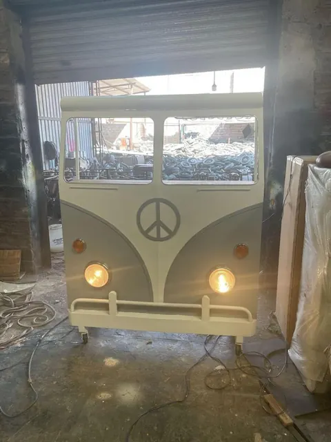 Bar cabinet with its lights switched on during a function check